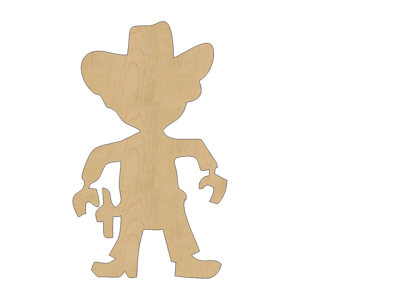 Cowboy Cutout Shape Laser Cut Unfinished Wood Shapes Craft