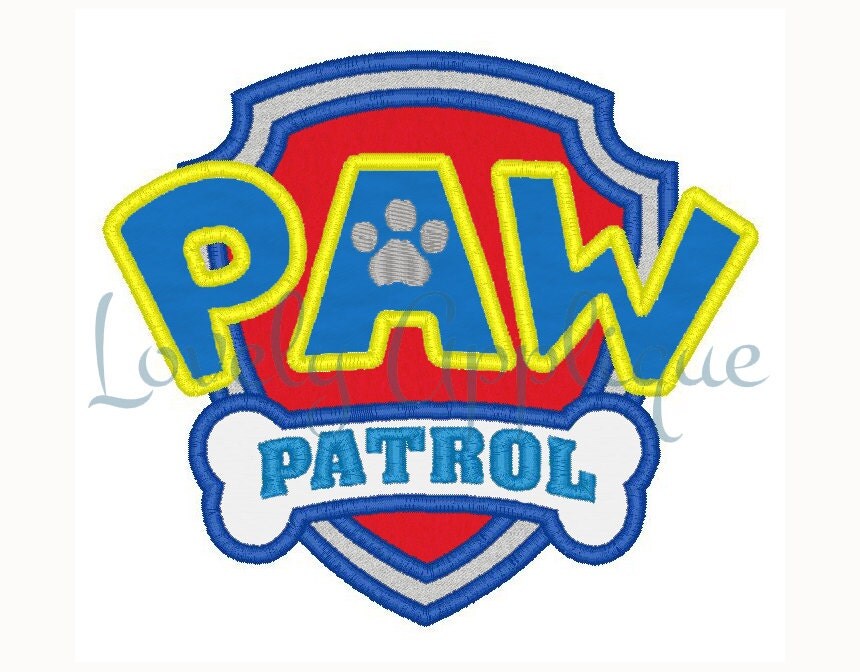 Paw Patrol Logo Applique Design Instant by LovelyApplique on Etsy