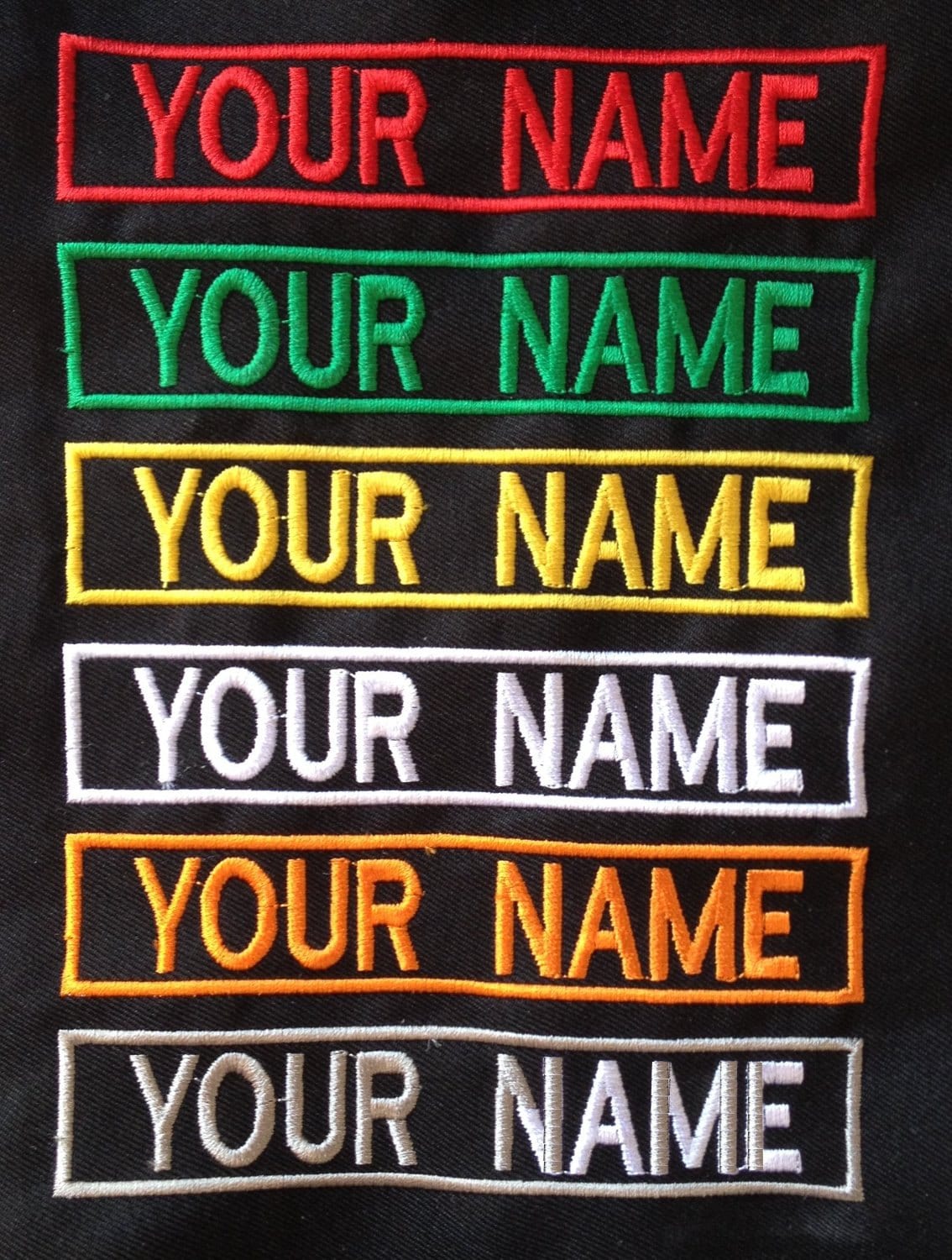 6 inches Personalized Custom Embroidered Velcro Name Tapes