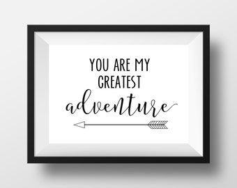 Items similar to You Are Our Greatest Adventure Print, Rustic Decor, Wood Art, Nursery Print ...