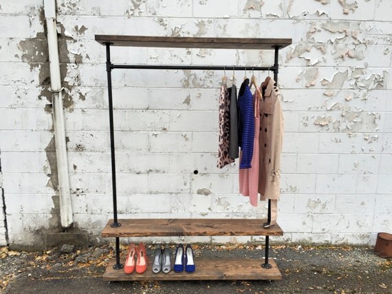 Iron Pipe Clothes Rack Triple Tier