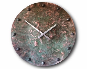 large copper clock big wall clock home decor original clock handmade clock - Large Decorative Wall Clocks large copper clock big wall clock home decor original clock handmade clock - Large Decorative Wall Clocks