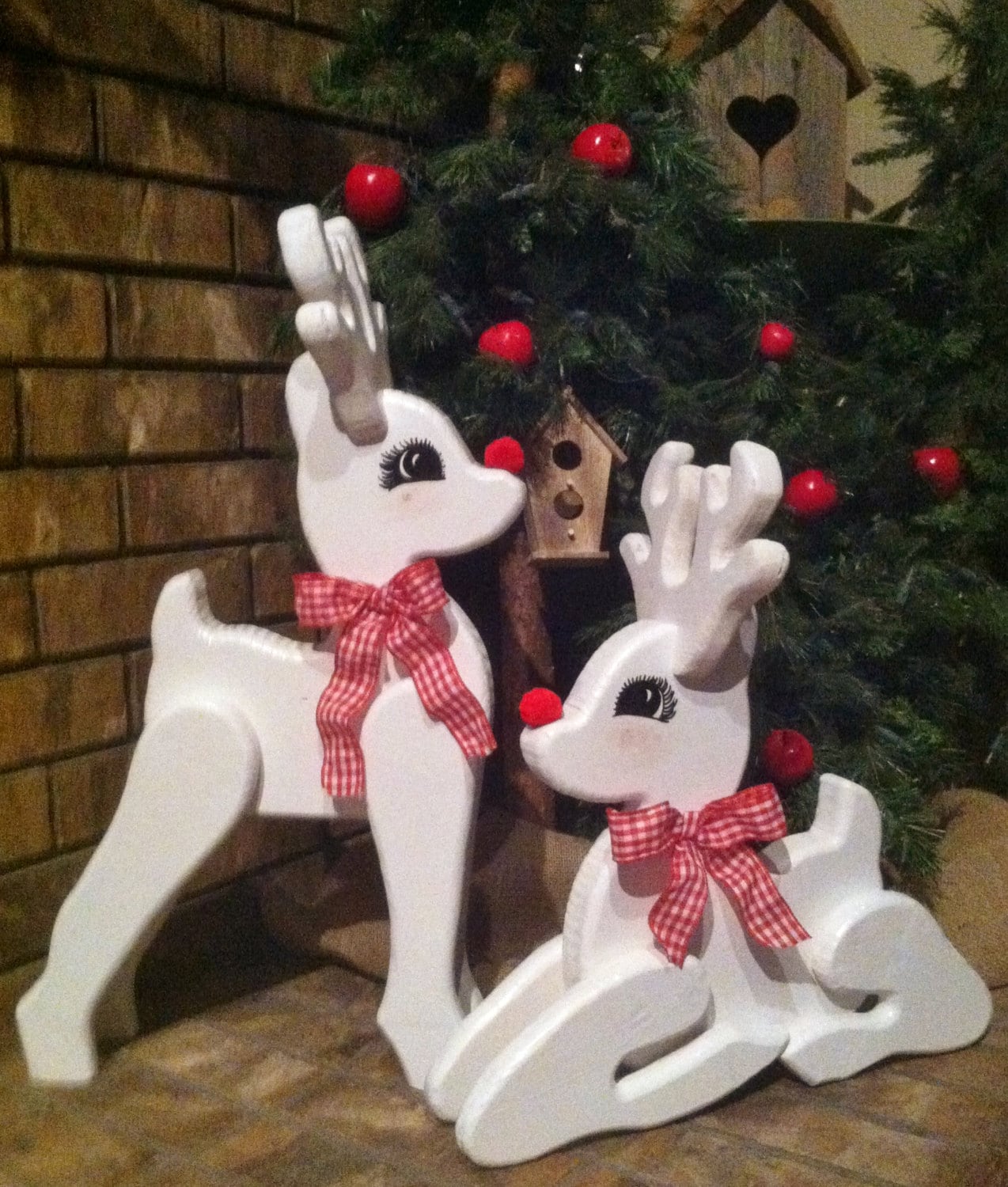 Download Wood Christmas Reindeer Holiday Decor Porch Decor