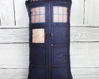 tardis pillow, doctor who pillow, police box, police box pillow,