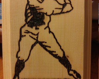 Baseball Wood Burning, Wood Burning Art, Sports Gift, Sport Decor, Wood Wall Art, Baseball Mom, Wood Burned, Baseball Gift, Birthday Gift