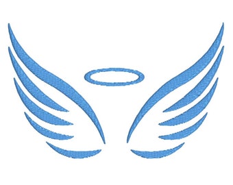 angel wings machine embroidery design for kids, instant download, 3 sizes