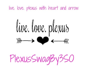 live. love. plexus with a heart and arrows - fun decals - cute decals - stickers for cups