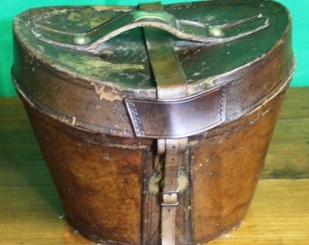 Antique Leather Hat Box