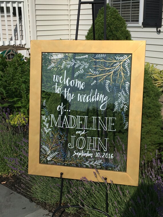 Glass Wedding Sign