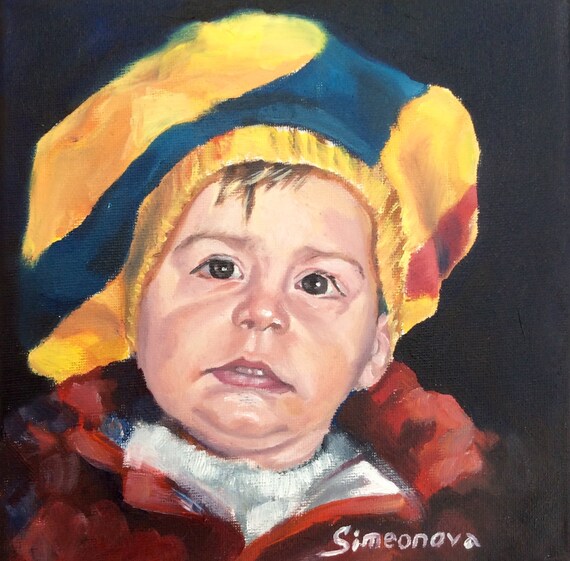 Original Oil Painting Baby 1 Custom Order Palette Knife