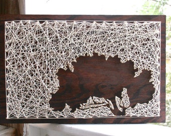 Tree String Art 26x18 Pine Tree String Art