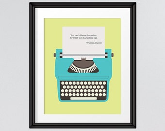 Truman Capote Quote, Gift for Writers, Typewriter Art, Inspirational Quote, INSTANT DOWNLOAD