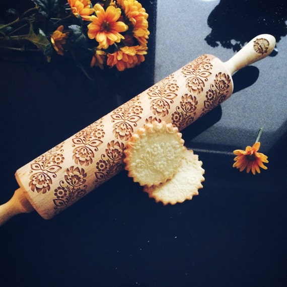 bouquet of flowers rolling pin