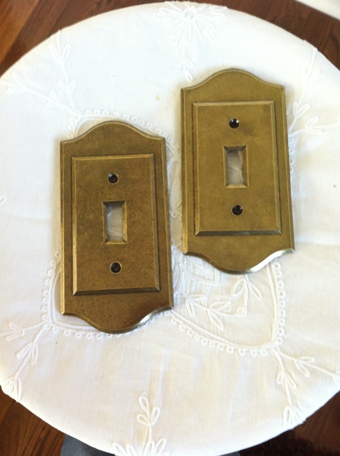 Vintage Switch Plate Brass Single Switch Cover Electrical