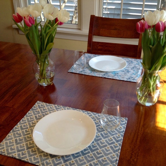 Items similar to Large Placemat, pastel, cool spring colors. Lightly