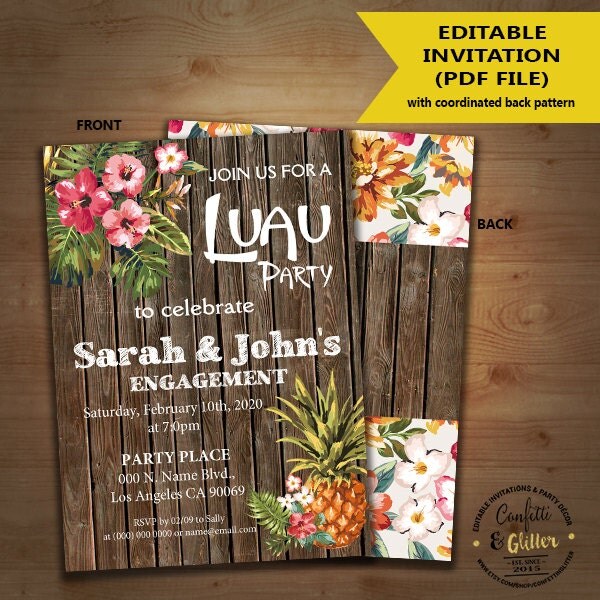 Luau Engagement Party Invitations 3