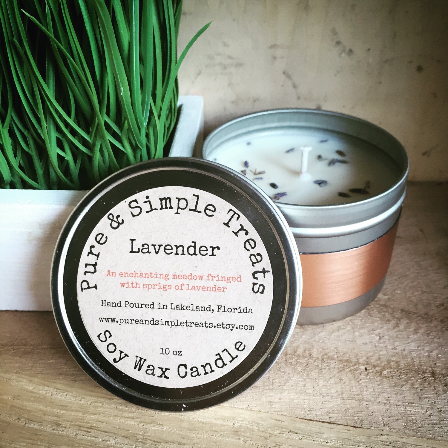 LAVENDER 10oz Soy Candle Double Strength by PureAndSimpleTreats