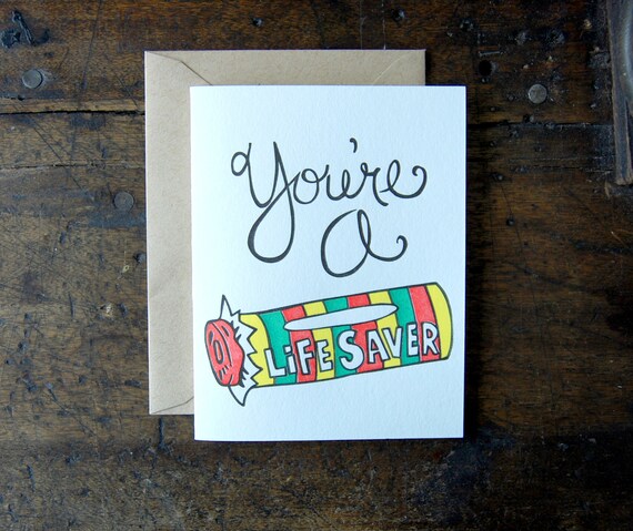 you-re-a-lifesaver-letterpress-card-thank-you-card