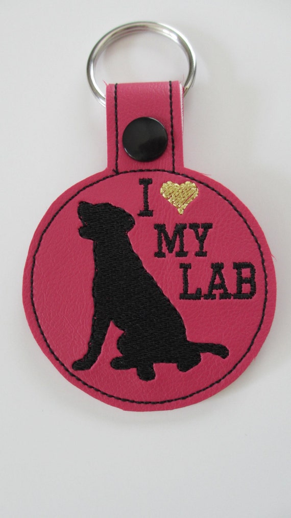 Black Lab Keychain Black Lab Key Chain Embroidered Lab