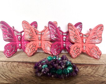 Cast Iron Butterfly Set - Butterfly Wall Decor - Garden Nursery Decor - Princess Nursery - Wall Butterflies - Metal Butterfly Wall Art