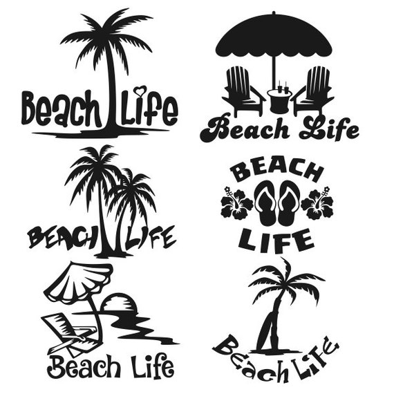 Beach Life Cuttable Design SVG DXF EPS use with Silhouette