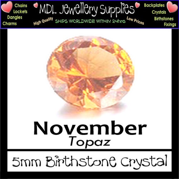 November Birthstone 5mm Round Crystal Floating by MDLMemoryLockets