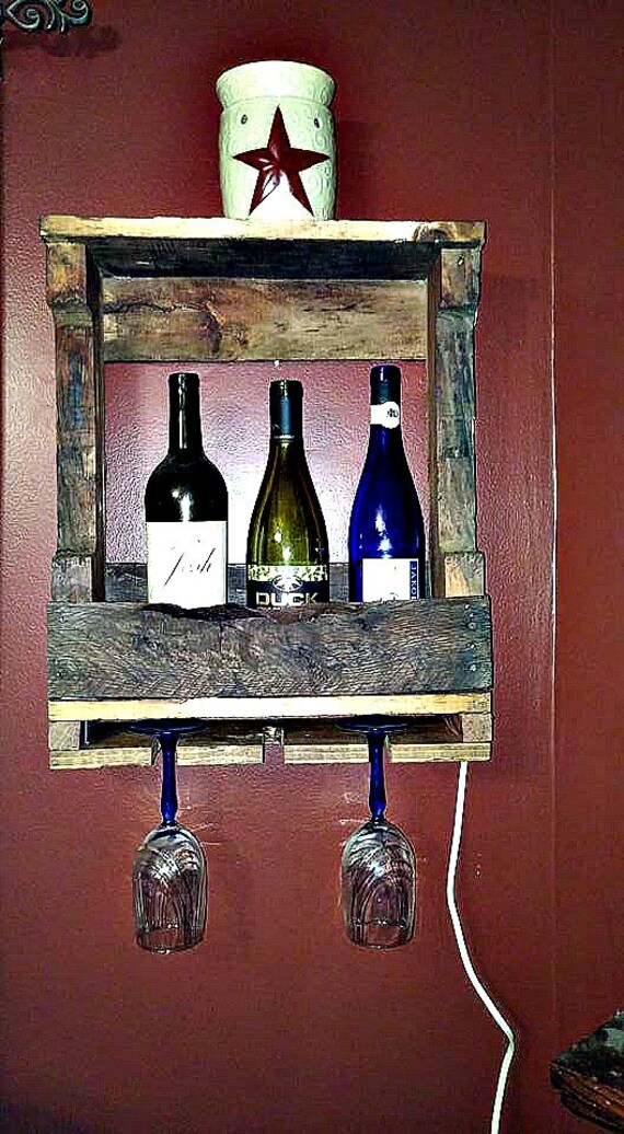 Home made rustic wine rack upcycled refurbished pallet