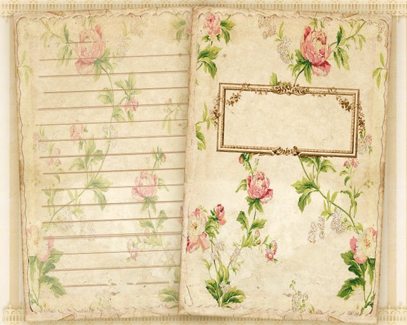 Vintage journal pages Flower Diary pages printable paper craft