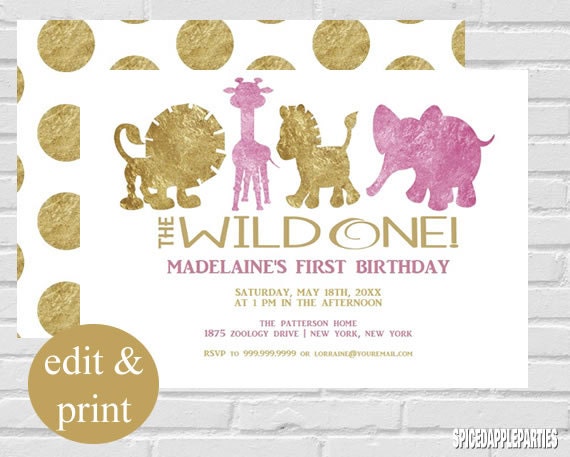 Baby's First Birthday Invitation 1st by SpicedAppleParties on Etsy