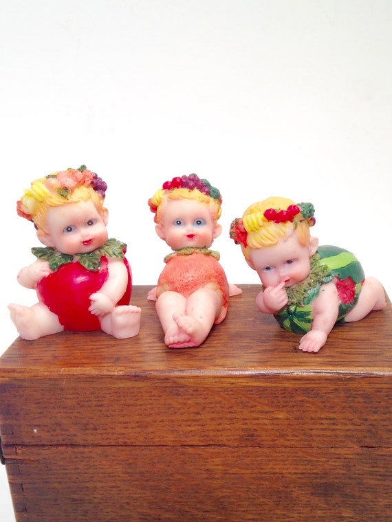 Veggie & Fruit Baby Poly Resin Shelf Sitters Cherub Babies
