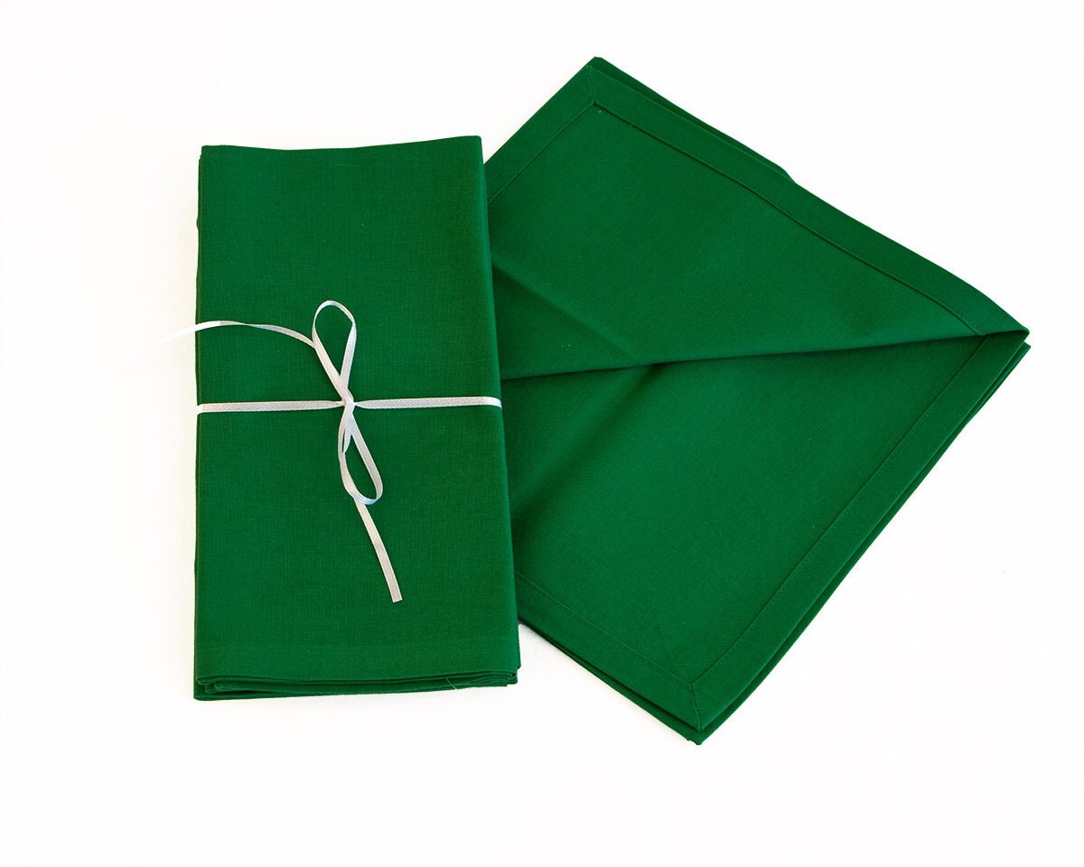 Green Napkins Set of Four 18x18 Inch Kelly Green Napkin Set