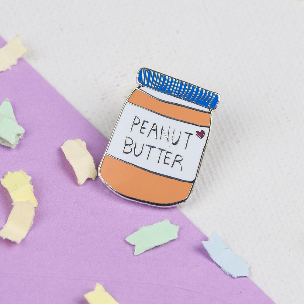 Peanut Butter Enamel Pin // Foodie lapel pin hard by Punkypins