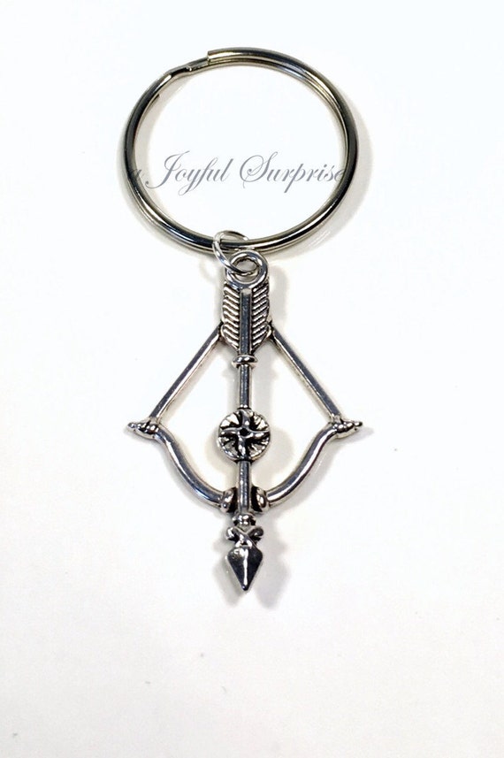 Bow and Arrow KeyChain Silver Bow Keyring Arrow Key Chain