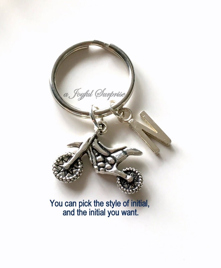 Dirt Bike Keychain Motorcycle Keyring Small by aJoyfulSurprise