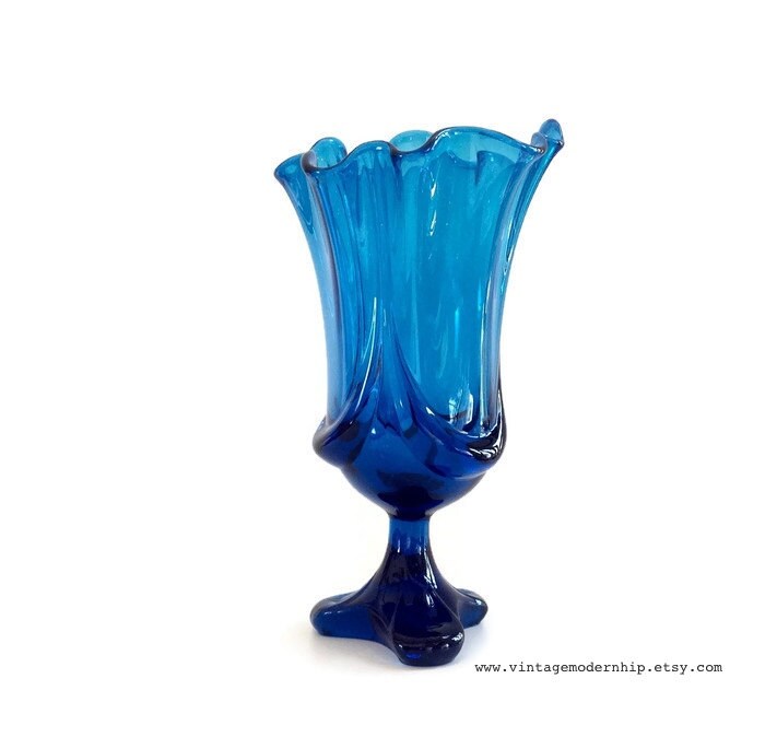 Vintage Viking Glass Vase Mid Century Modern Vase Viking