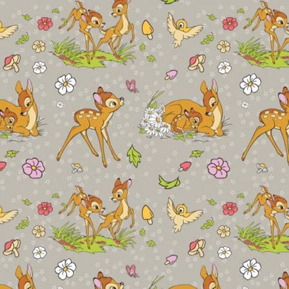 Disney Bambi Flannel Fabric Bambi Fabric Disney Fabric Flowers