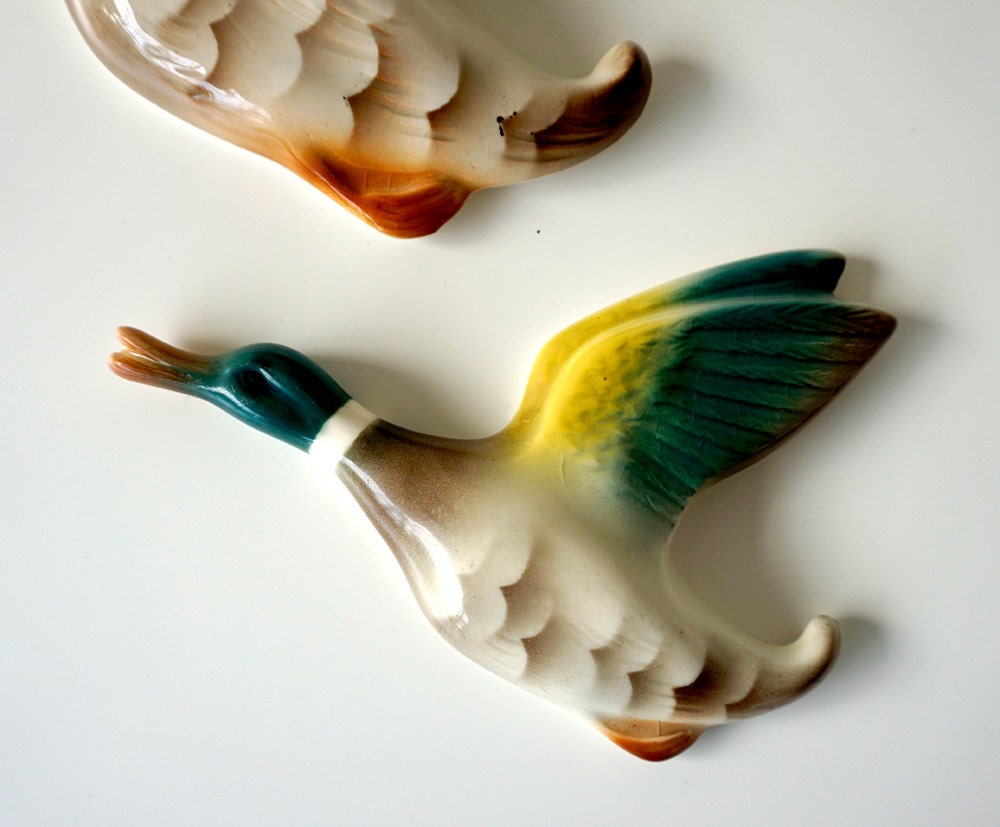 Vintage 1960's Keele Street Pottery Flying Ducks Wall