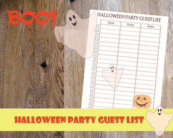 2017 Halloween planner printable, Halloween party printable, Halloween Party guest list, Halloween Printable, Letter Size, Instant Download