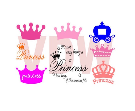 Download Princess Crown Silhouette SVG DXF and EPS vinyl cut Files