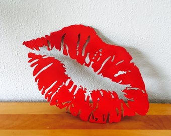 Red Lipstick Kiss Lips Decor