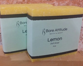 Lemon Sea Salt Soap Bar (Vegan, Palm Free)