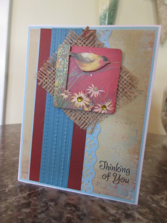 Thinking of You card by BeeHavenCottage on Etsy