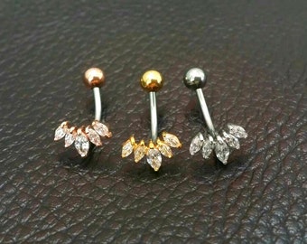 CZ Crown Belly Button Ring, rose gold tiara belly rings gold belly rings small belly rings crown naval ring belly piercing belly jewelry