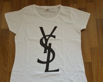 YSL Logo Women T-shirt YSL Women Tshirt Lady YSL Flowy Shirt