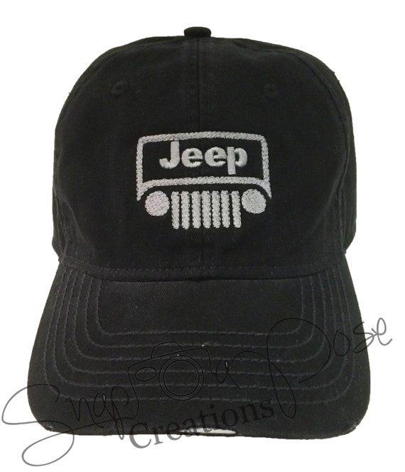 NEW Custom Jeep Baseball Cap with Gray Jeep Logo