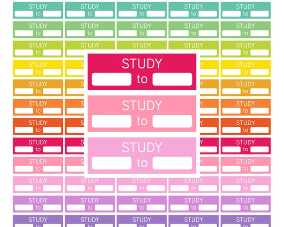 printable study stickers study planner stickers study schedule printable study schedule