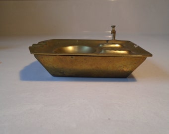 Brass sink shaped vintage ashtray