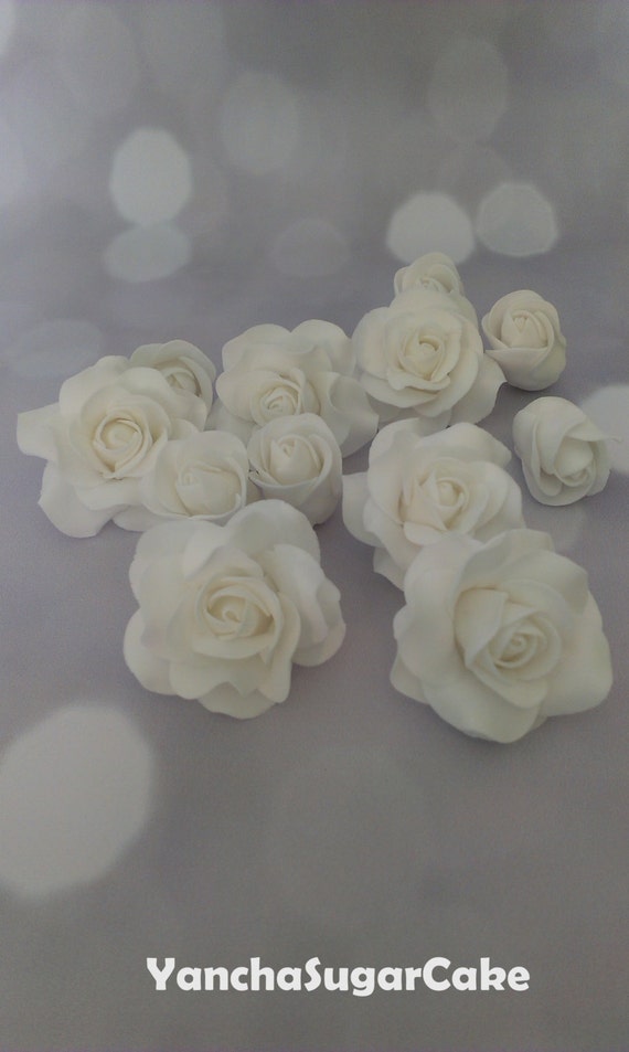 Fondant gumpaste edible sugar flowers Roses Wedding flowers