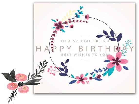 Floral Birthday Card. Boho Birthday Card. by mindyourpeasandqs