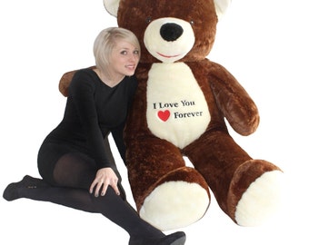 Giant large big brown teddy bear with embroidery 170cm